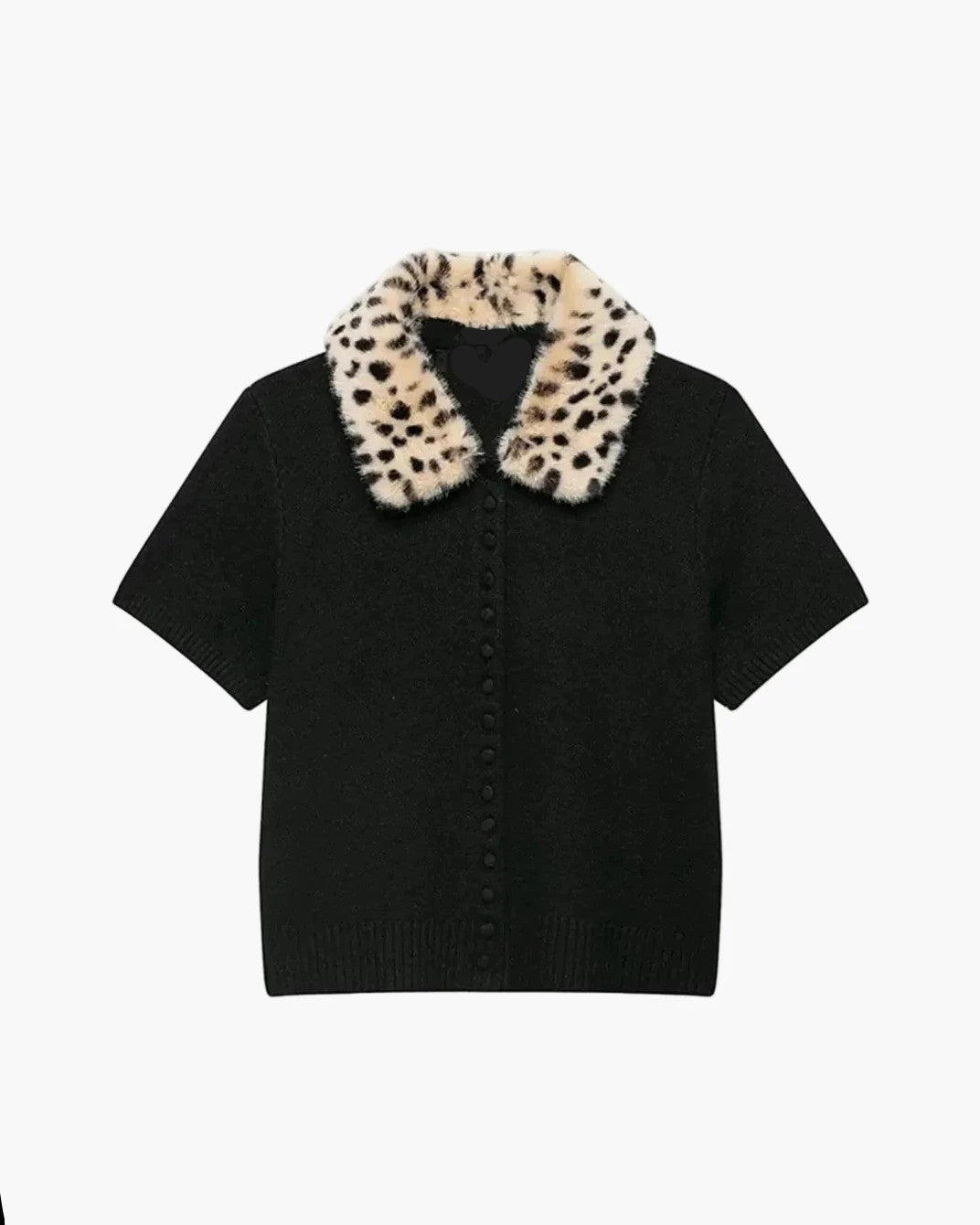 Top Cardigan in Maglia Bambi con Pelliccia Sintetica