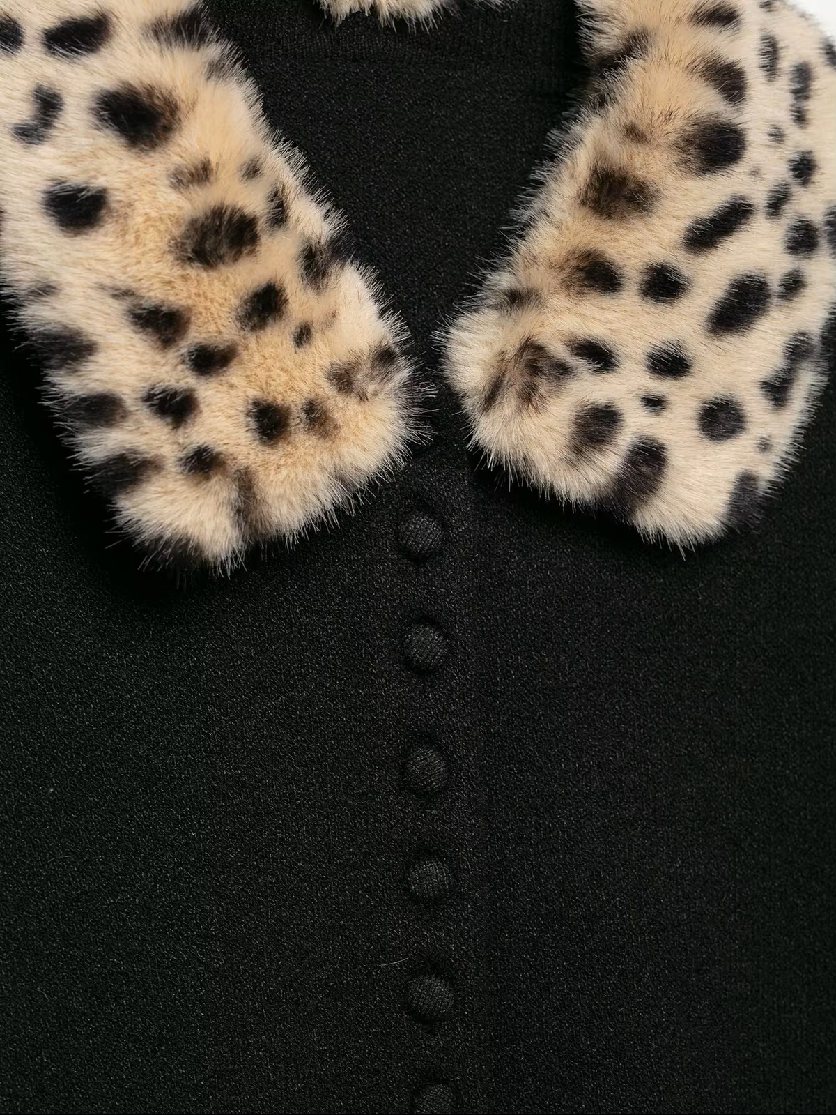 Top Cardigan in Maglia Bambi con Pelliccia Sintetica