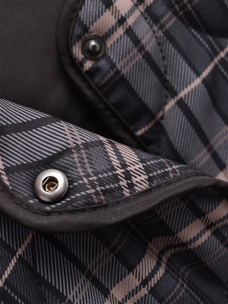 Casual Plaid Quilted Jacket