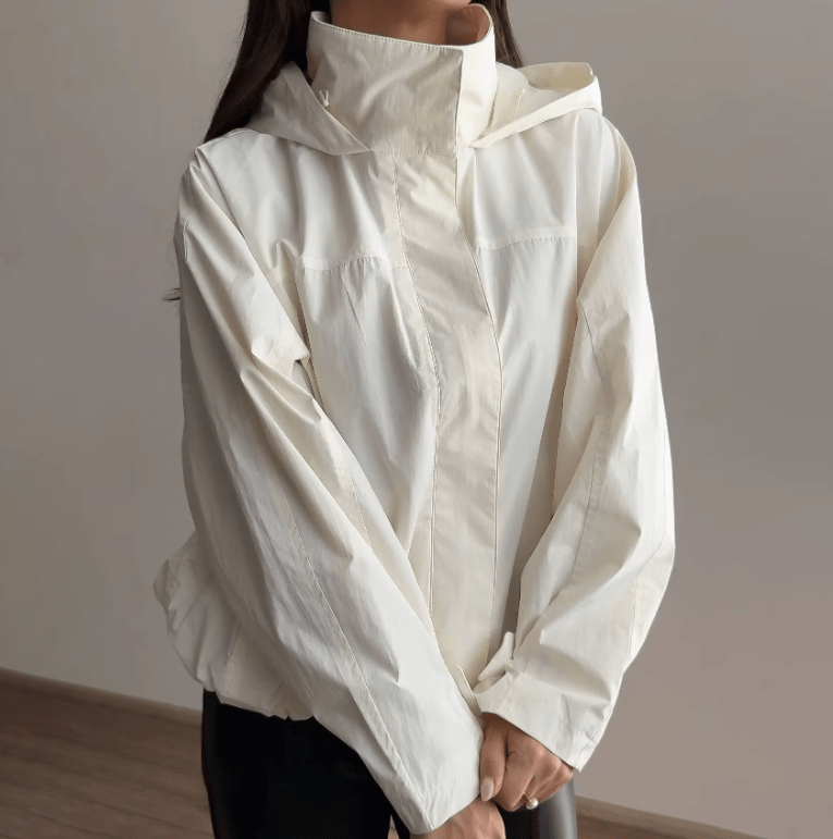 OLANE Adaeze Drawstring Bomber Jacket IvorySWomen's Coats & Jackets