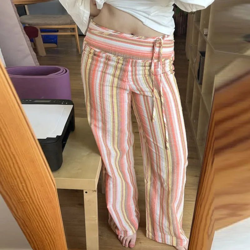 Daniela – Boho gestreifte Palazzo-Hose