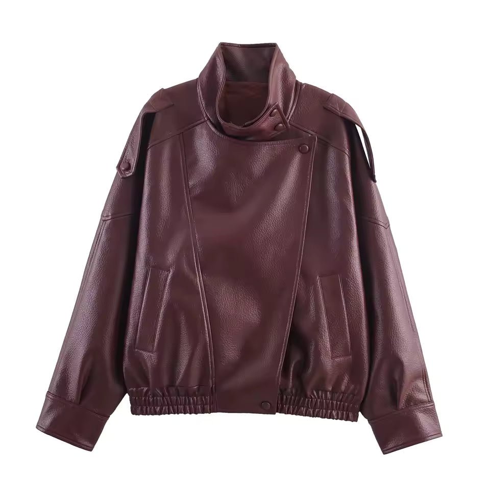 Asymmetrische Jacke mit Knopf und Tasche