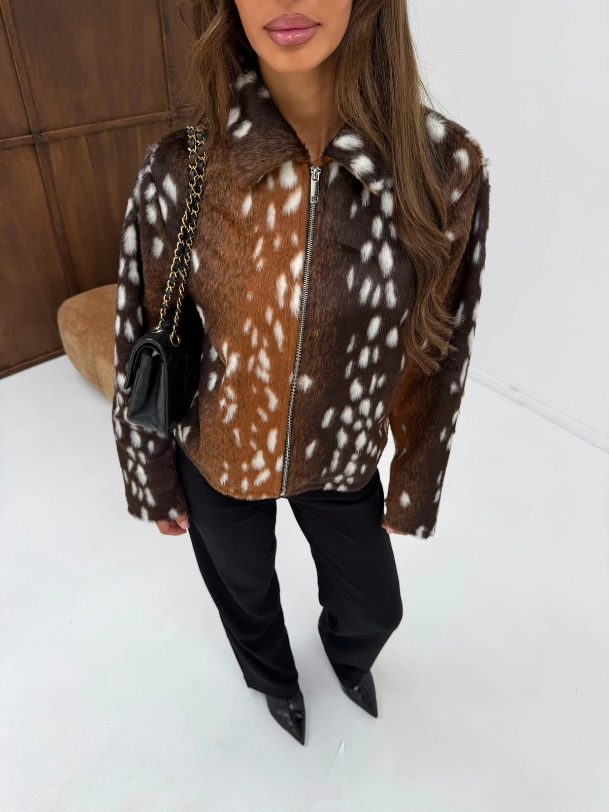 Bambi Kunstfelljacke und Shorts Set