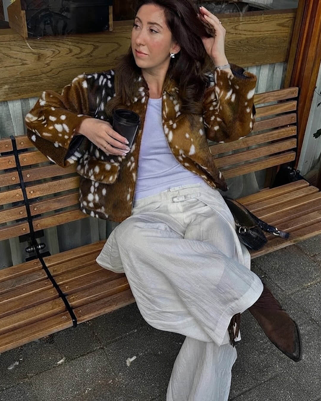 OLANE Bambi Faux Fur Jacket and Shorts Set ShortSWomen's Sets