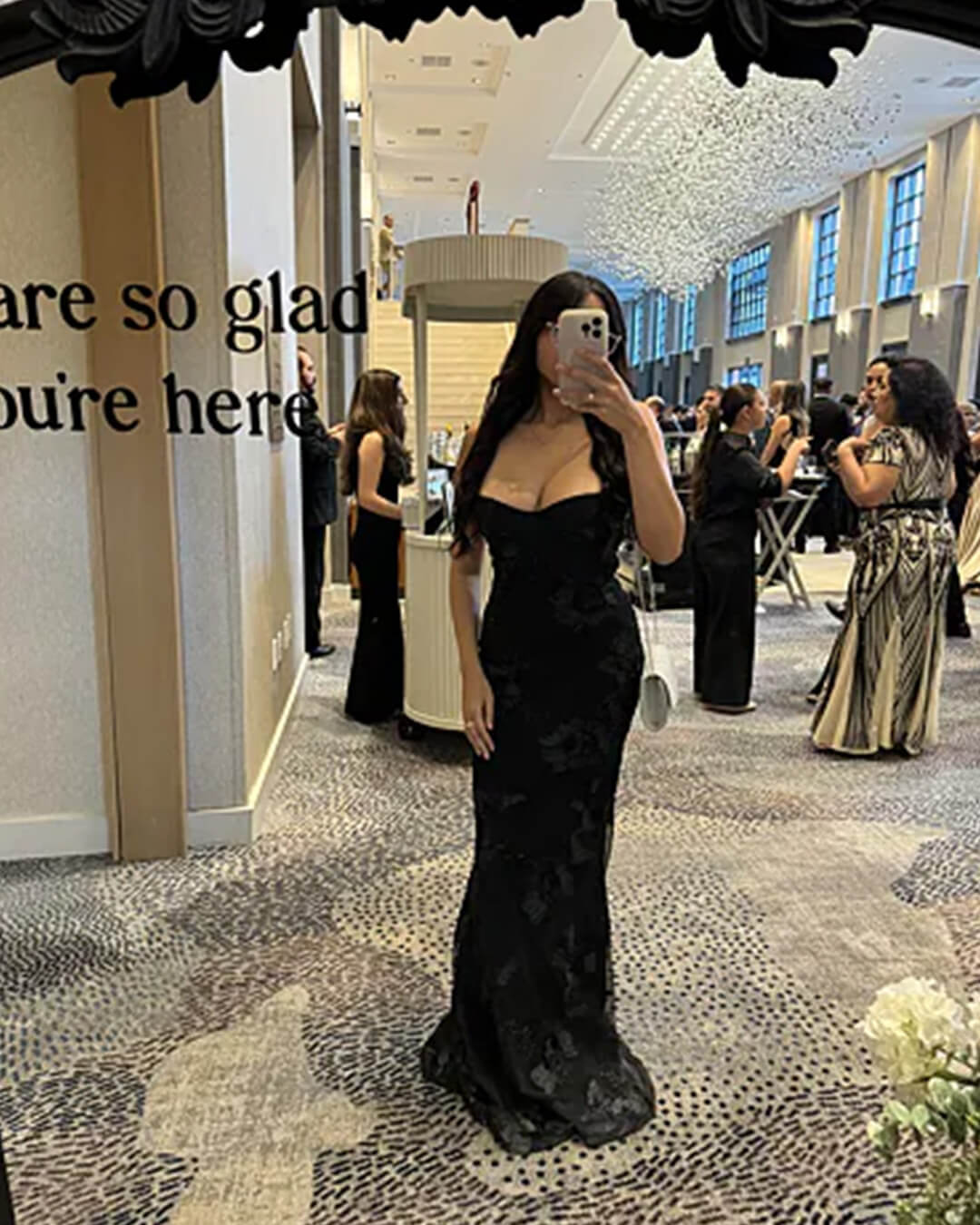 OLANE Bodycon Appliqué Tie-Back Evening Gown BrownXSWomen’s Dresses