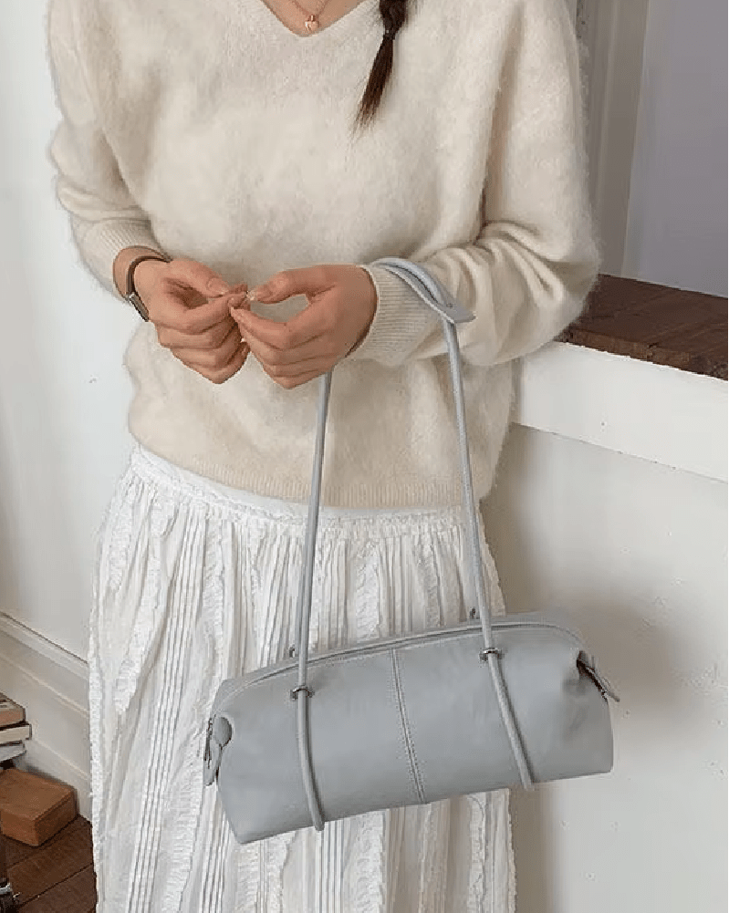 OLANE Boston Leather Pillow Shoulder Bag BlueWomen's Handbags