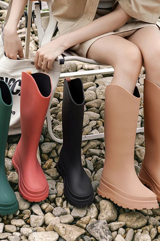 Olane Brand High Waterproof Rain Boots Black36Women's Rain Boots