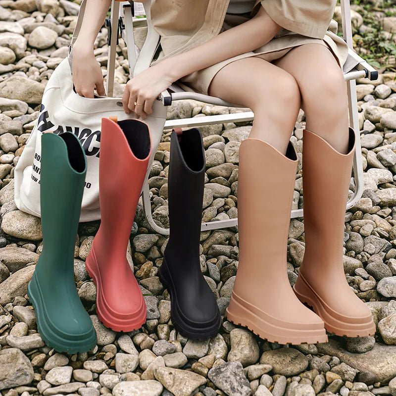 Kniehohe wasserdichte Regenstiefel