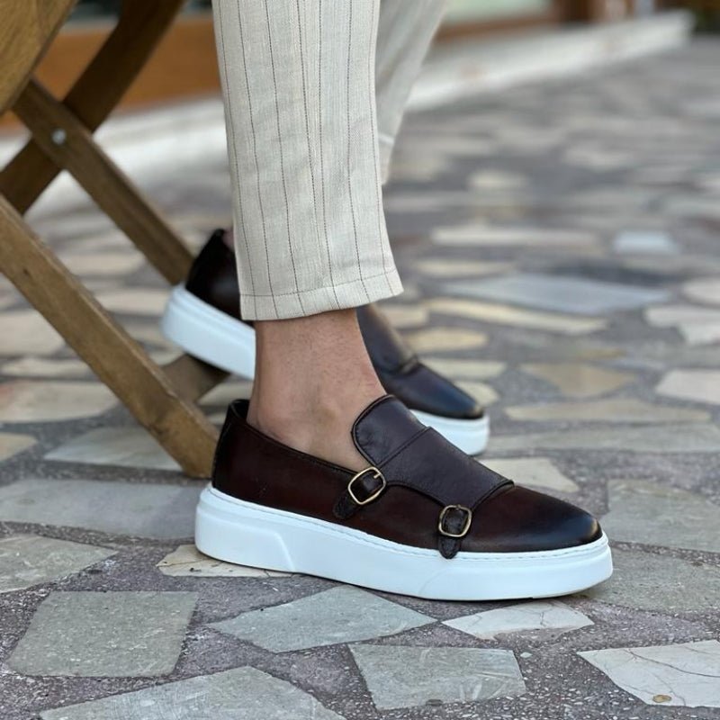 Afendo – Kunstlederloafer mit Schnalle