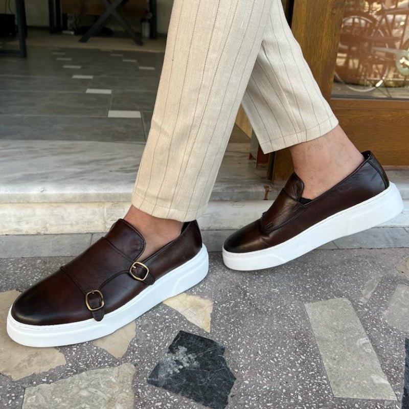 Afendo – Kunstlederloafer mit Schnalle