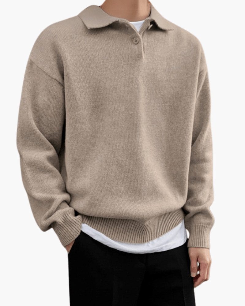 Agasta – Langärmliger Herren-Polopullover aus weichem Feinstrick