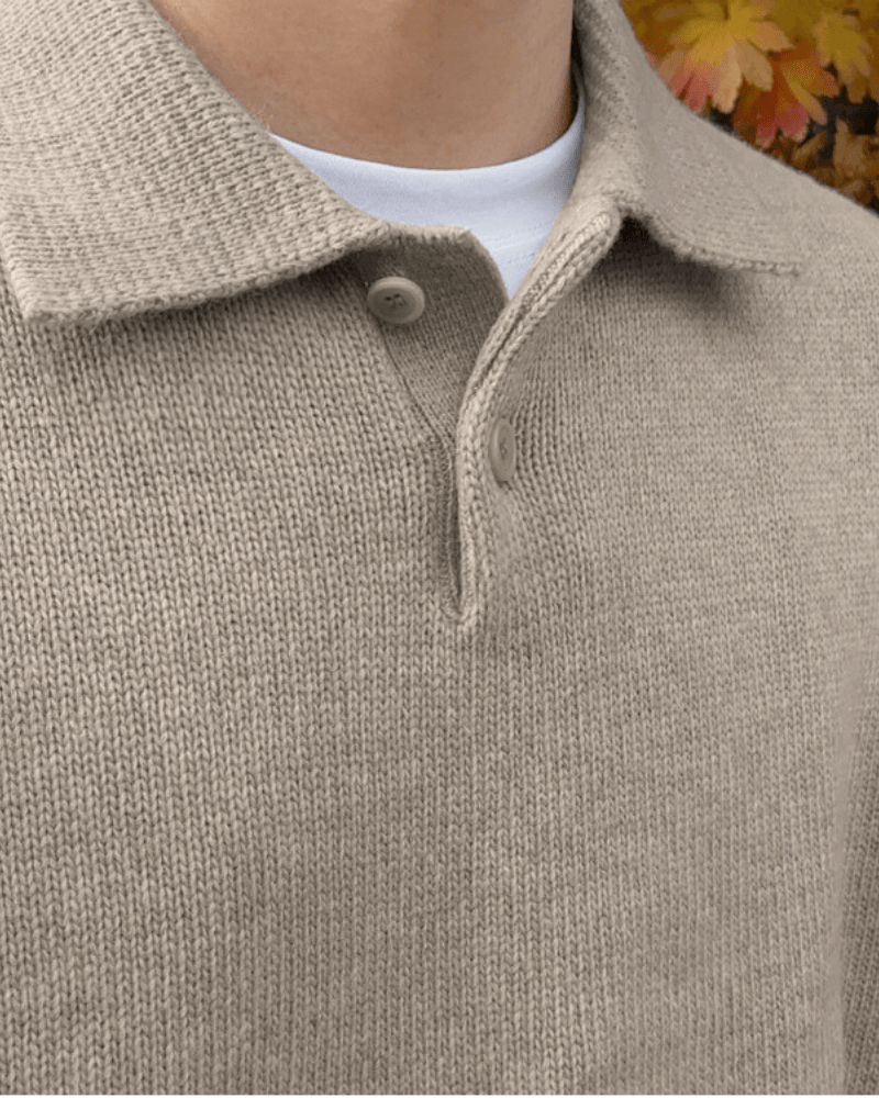Agasta – Langärmliger Herren-Polopullover aus weichem Feinstrick