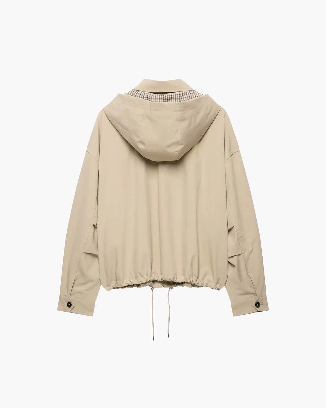 OLANE Casual Hooded Zip-Up Jacket BeigeXSWomen's Coats & Jackets