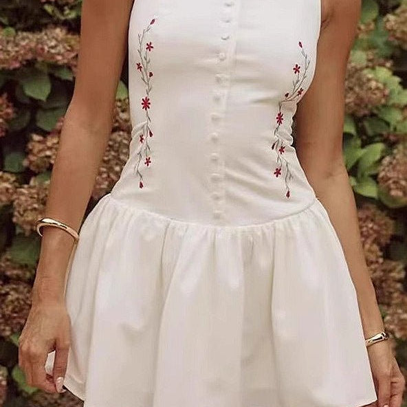 Amy – Ärmelloses Besticktes Mini-Kleid