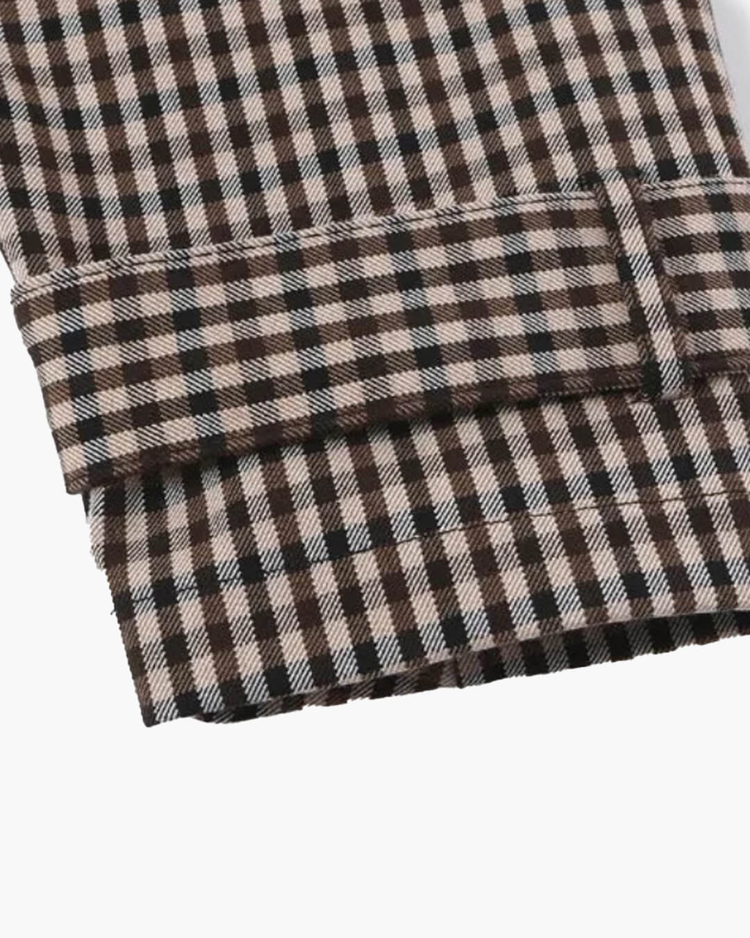 Klassischer kurzer Trenchcoat aus Vichykaro mit Kordelzug