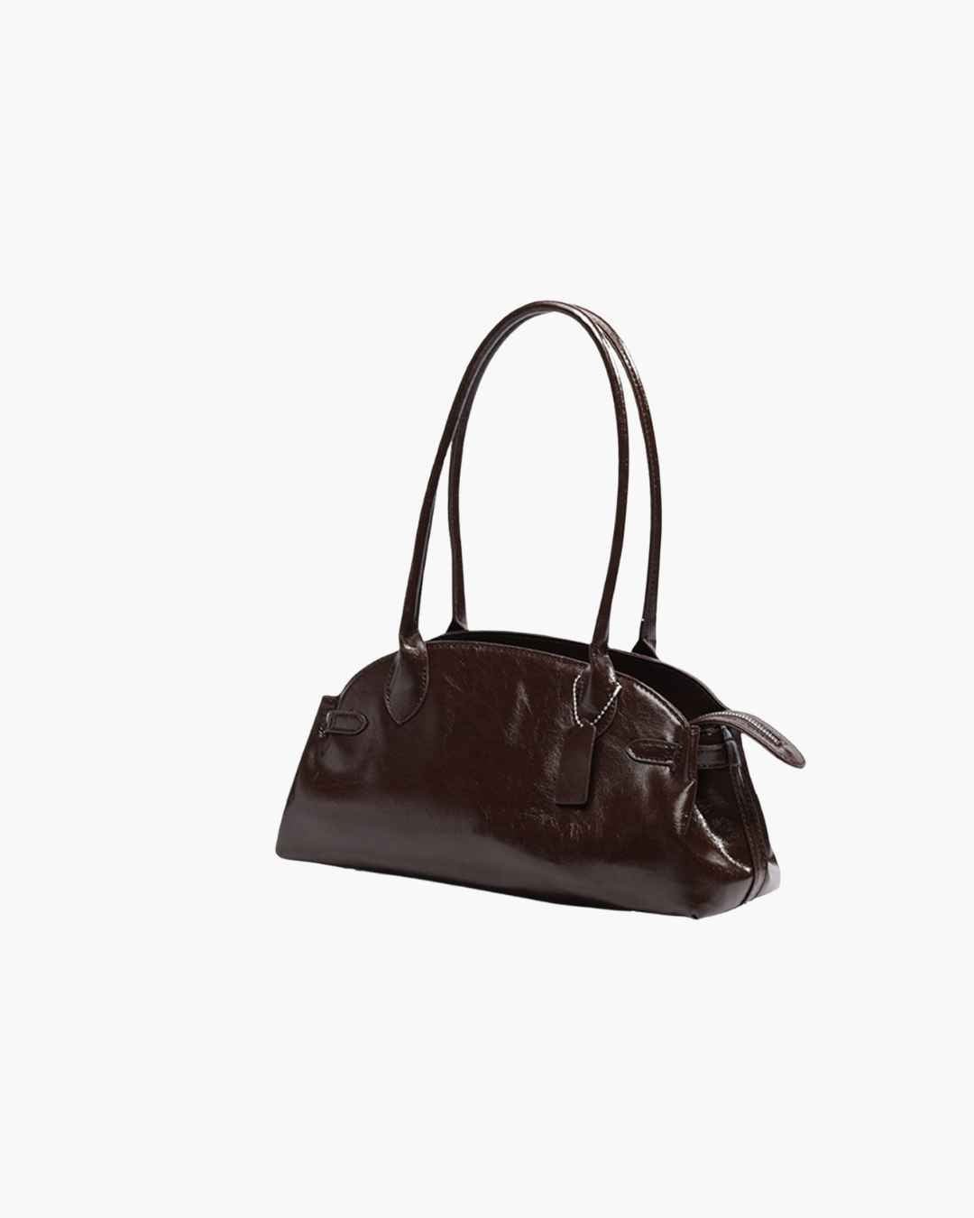 Klassische längliche Schultertasche mit Doppelschlaufe