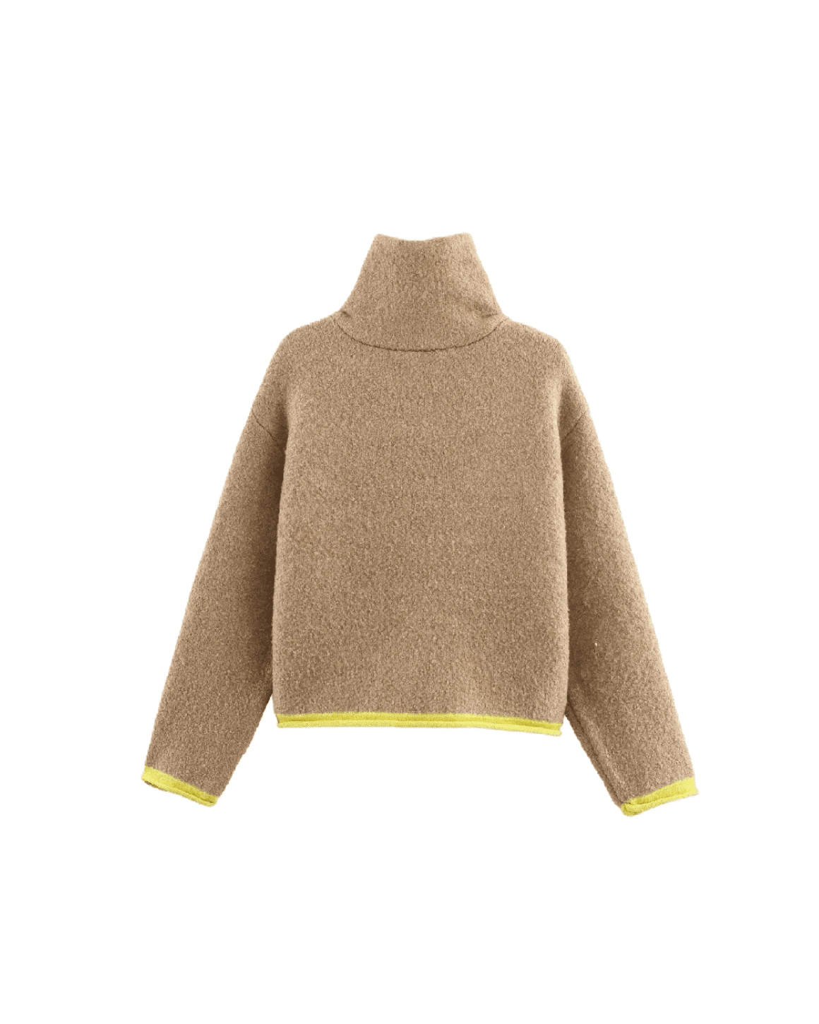 Strickjacke mit Kontrastbesatz und Reißverschluss