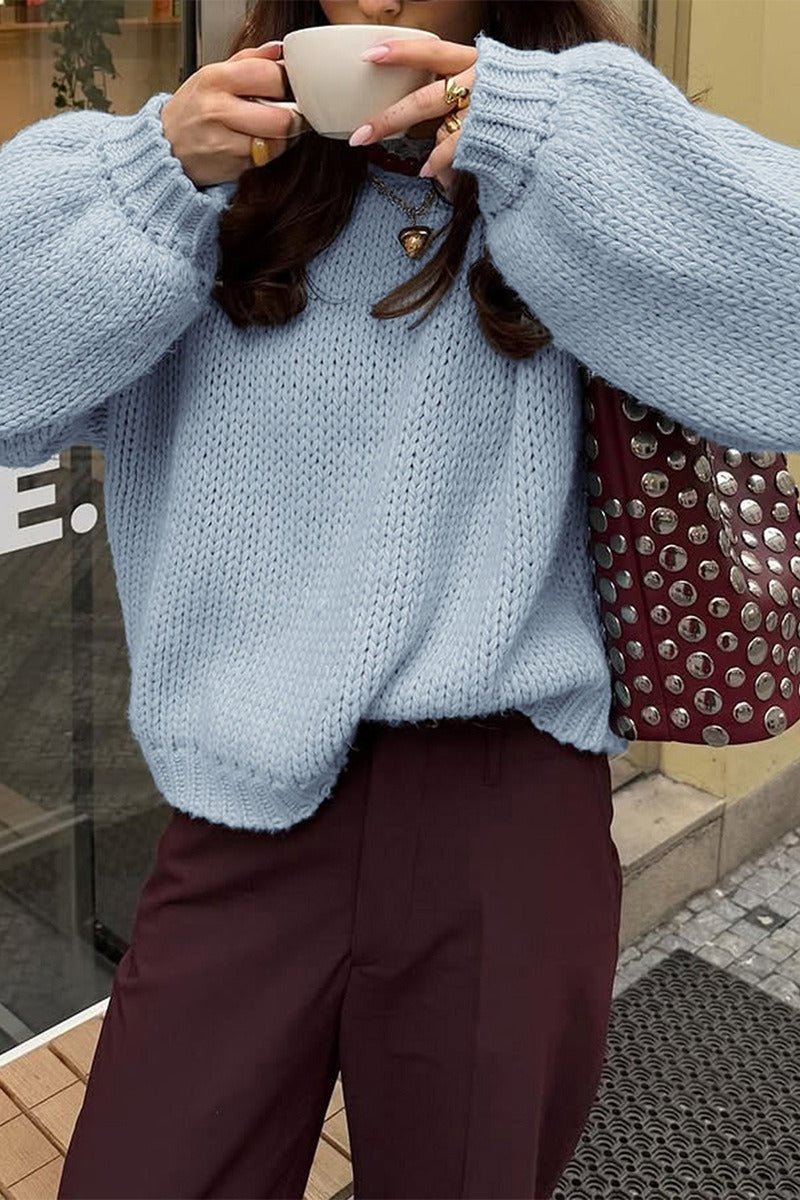 Pullover mit Rundhalsausschnitt für Lagenlooks