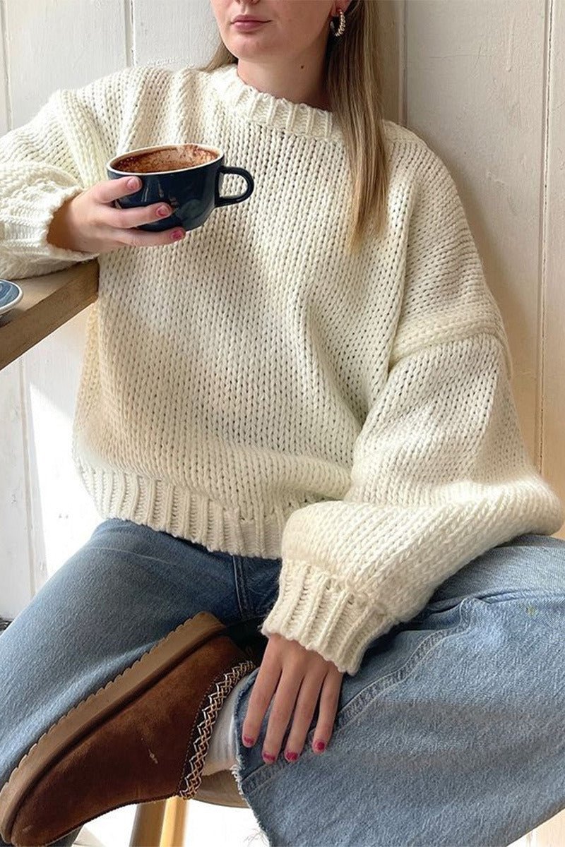 Pullover mit Rundhalsausschnitt für Lagenlooks