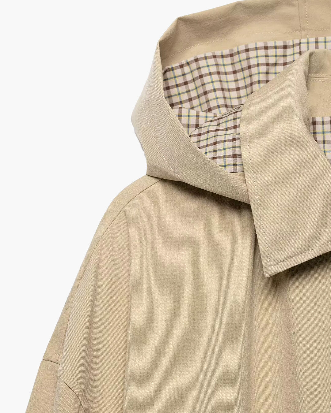 OLANE Drawstring Hooded Zip Jacket BeigeSJacket