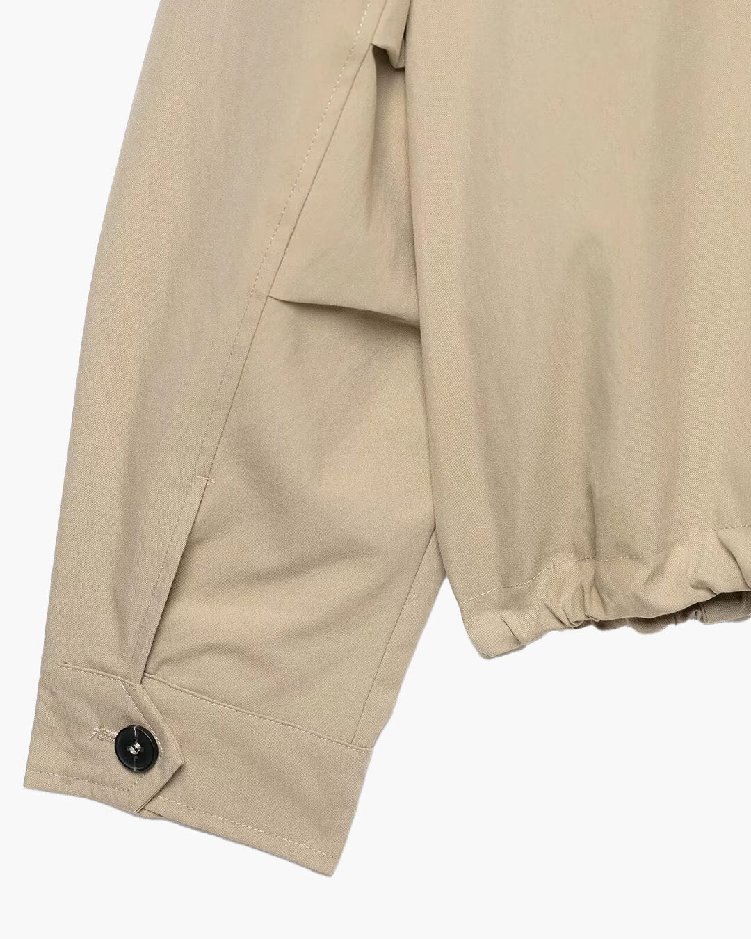 OLANE Drawstring Hooded Zip Jacket BeigeSJacket