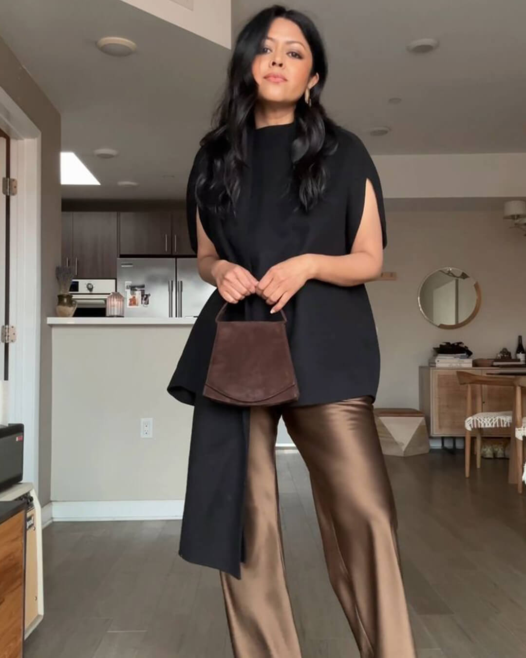 Lily – Weite Satinhose mit elastischem Bund