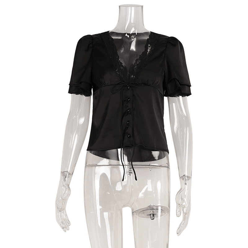 Nicole – Spitze-Seidenbluse