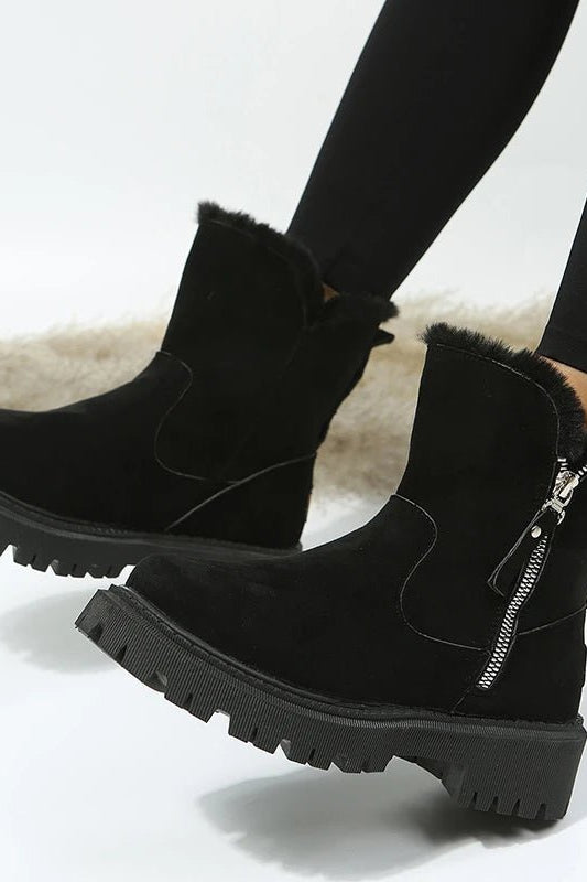 OLANE Faux Suede Boots Black36Women's Shoes