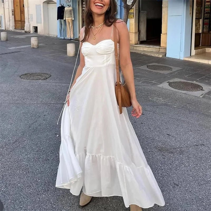 Emily, fliessendes, hoch tailliertes Stufen-Midi-Kleid