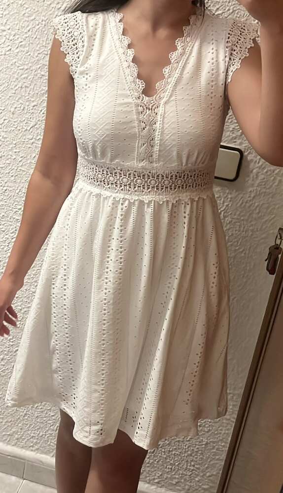 OLANE French Lace V-Neck Fitted Dress XLWomen's Dresses