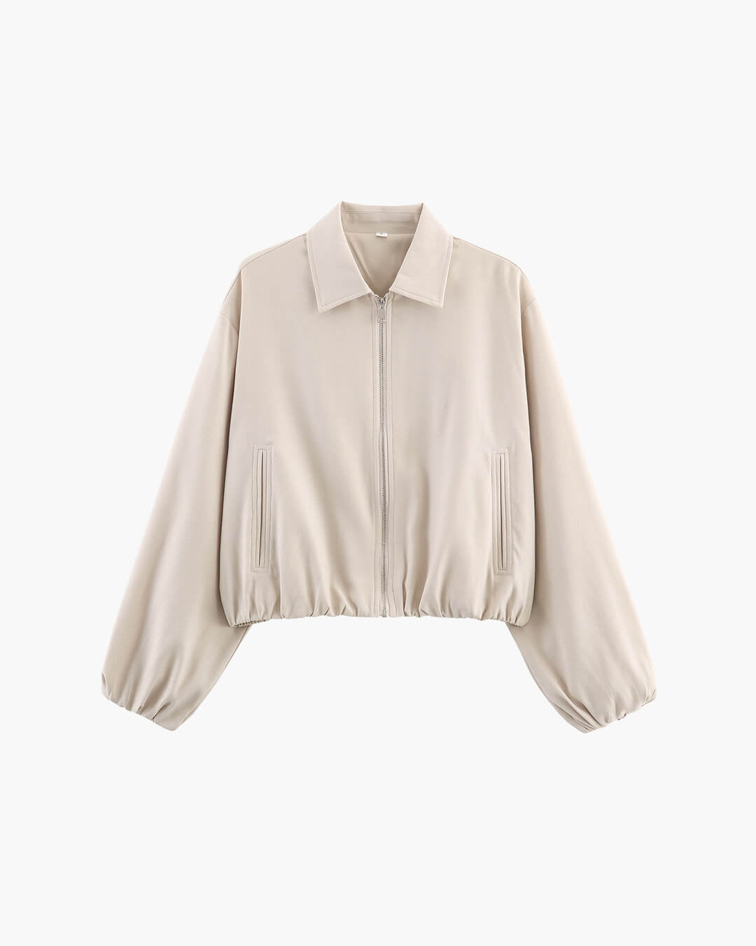 OLANE Front-Zip Puffer Bomber Jacket CreamXSWomen's Coats & Jackets