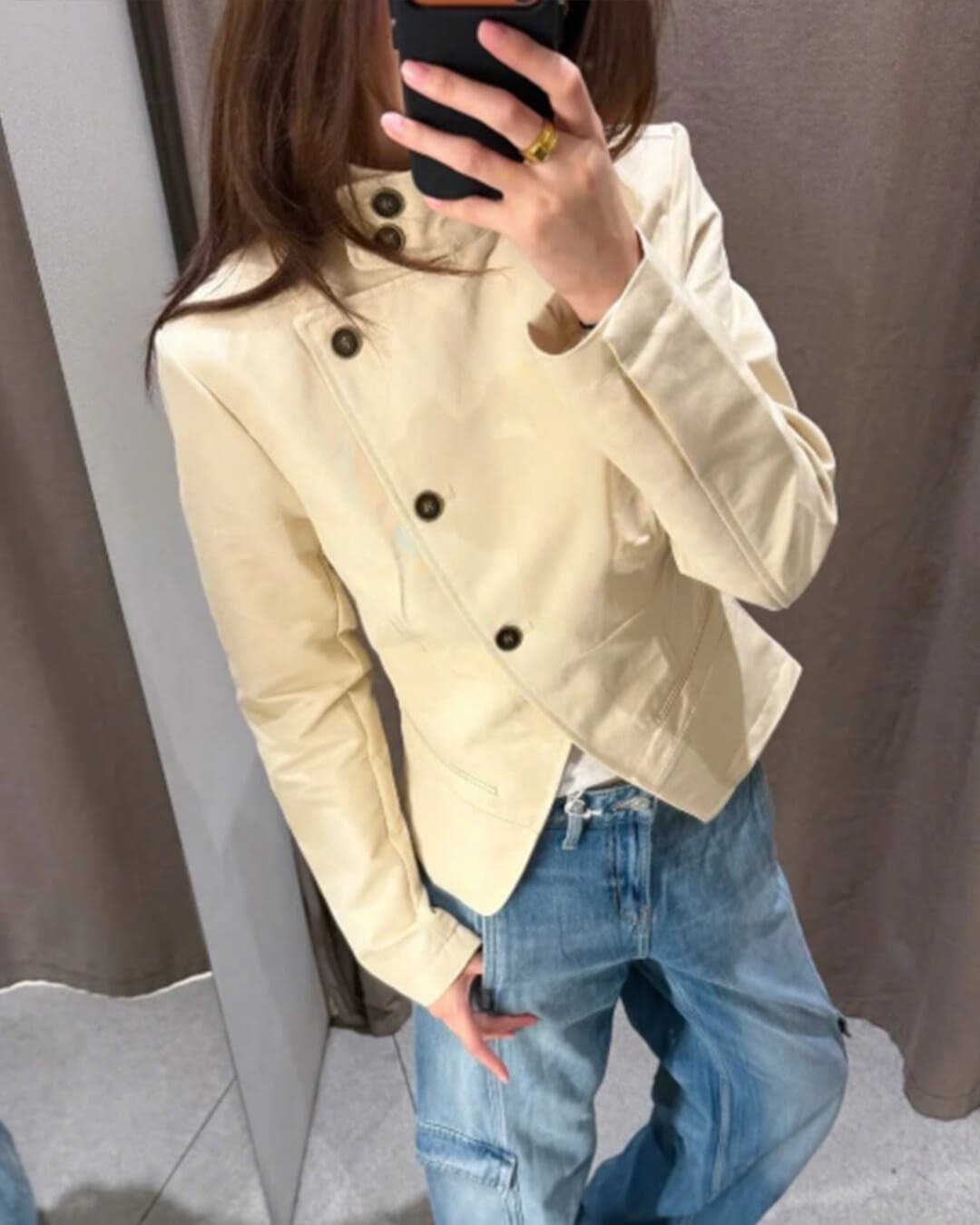 Blazer mit hohem Kragen