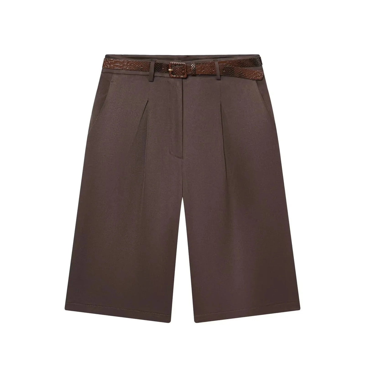 Aethra – Bermudashorts mit hohem Bund und Gürtel
