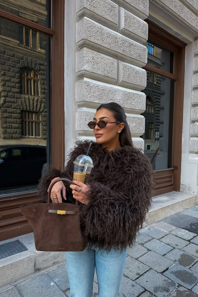OLANE Lara Faux Fur Coat BrownMWomen's Coats & Jackets