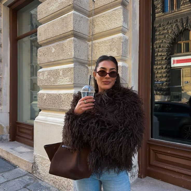 OLANE Lara Faux Fur Coat BrownSWomen's Coats & Jackets