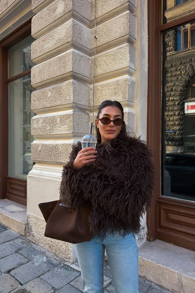 OLANE Lara Faux Fur Coat BrownSWomen's Coats & Jackets