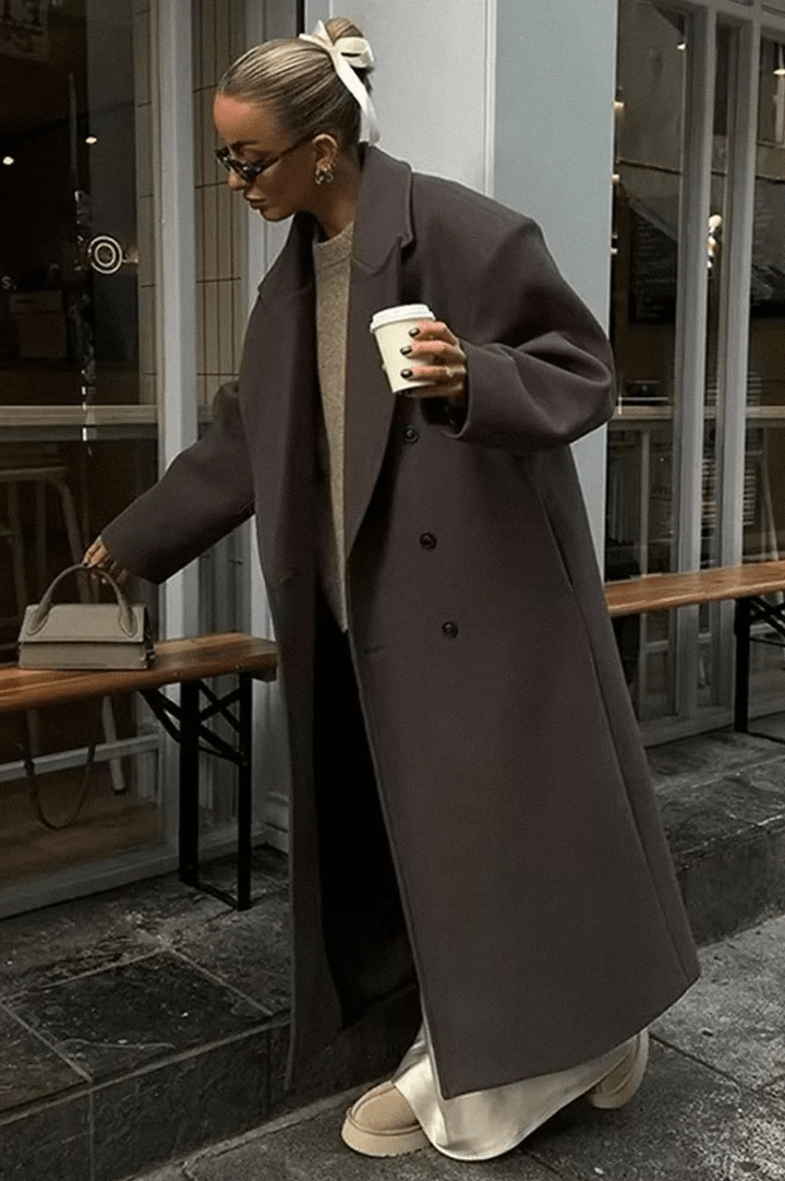 OLANE Lara Maxi Coat BrownLWomen's Coats & Jackets