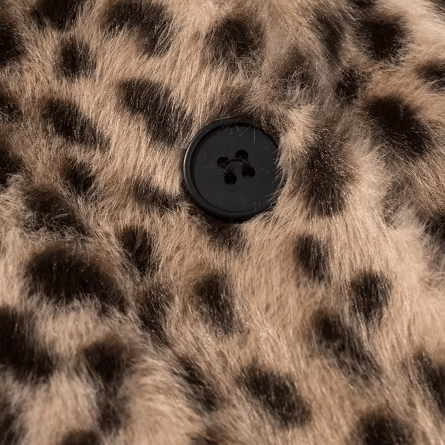 OLANE Leopard Faux Fur Cropped Jacket SWomen's Jackets & Coats