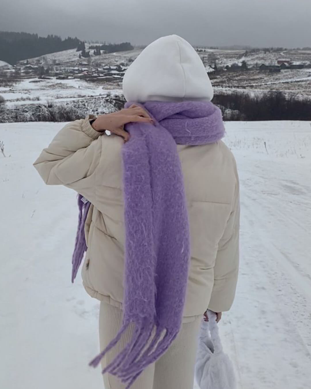 OLANE Lightweight Tasseled Winter Scarf GreyAccessories