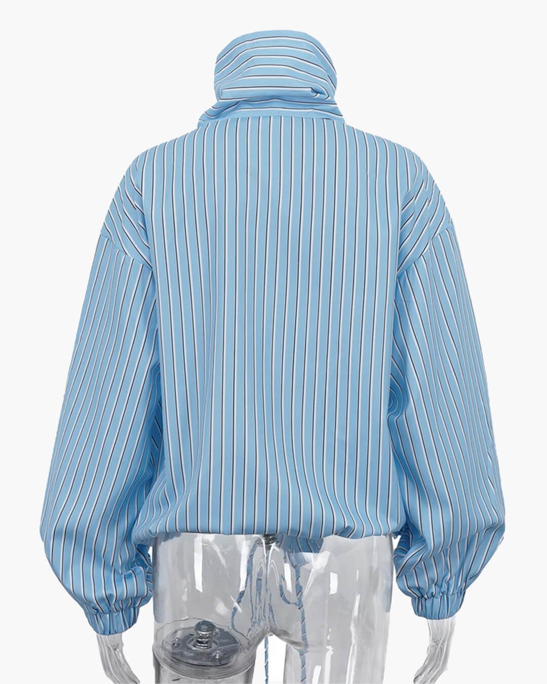 Langärmliges gestreiftes Shirt mit hohem Kragen
