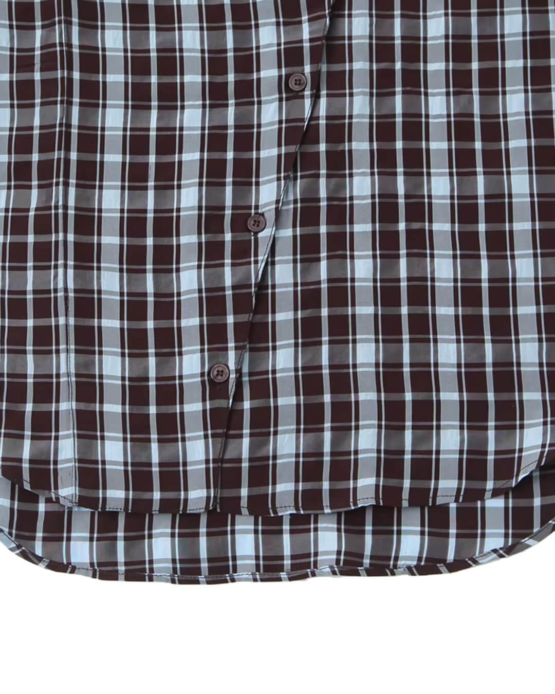 OLANE Long Sleeves Poplin Plaid Wrapped Top LWomen’s Tops