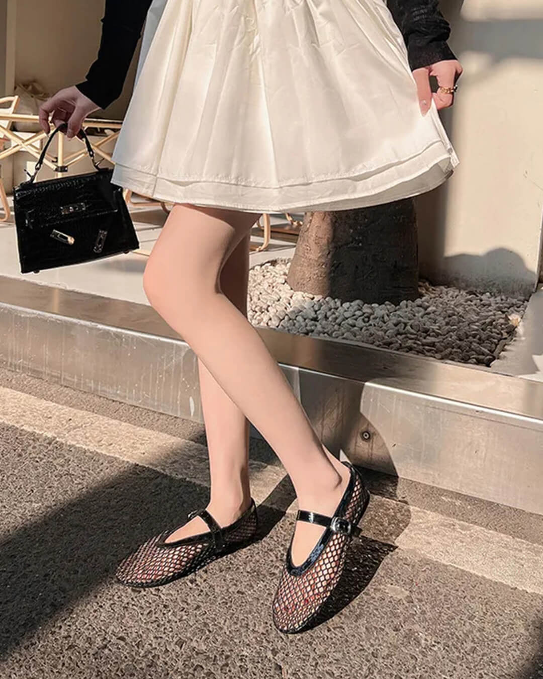 Luella – Mesh-Ballerinas mit Schnallen