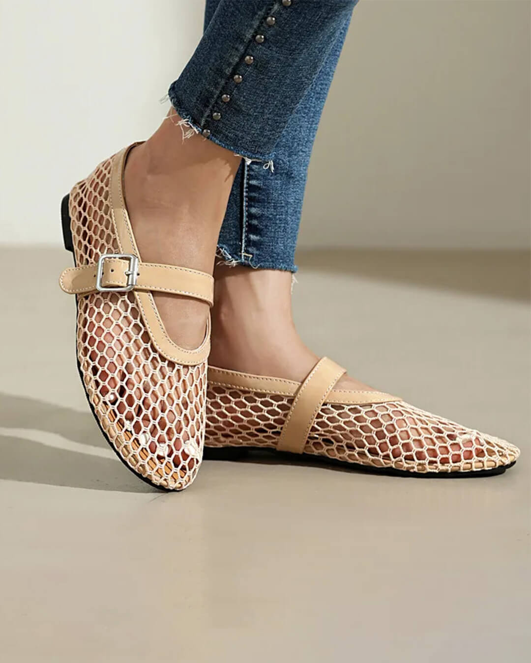 Luella – Mesh-Ballerinas mit Schnallen