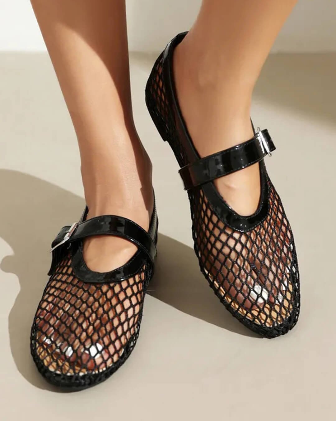 Luella – Mesh-Ballerinas mit Schnallen