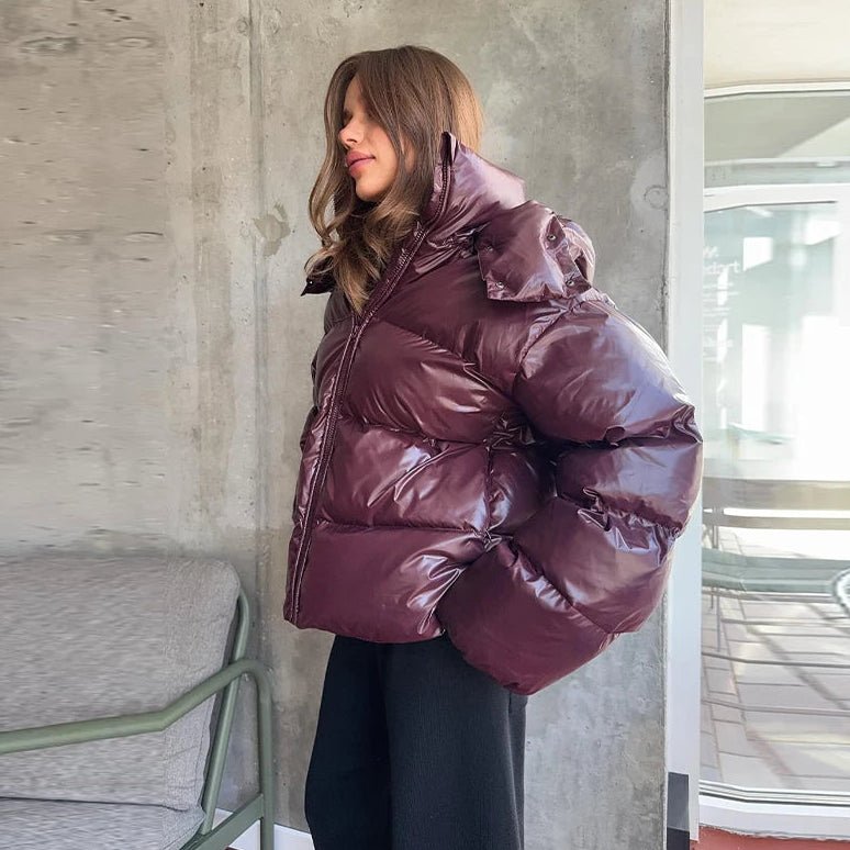 OLANE Mila Hooded Puffer Jacket BurgundyMWomen's Coats & Jackets