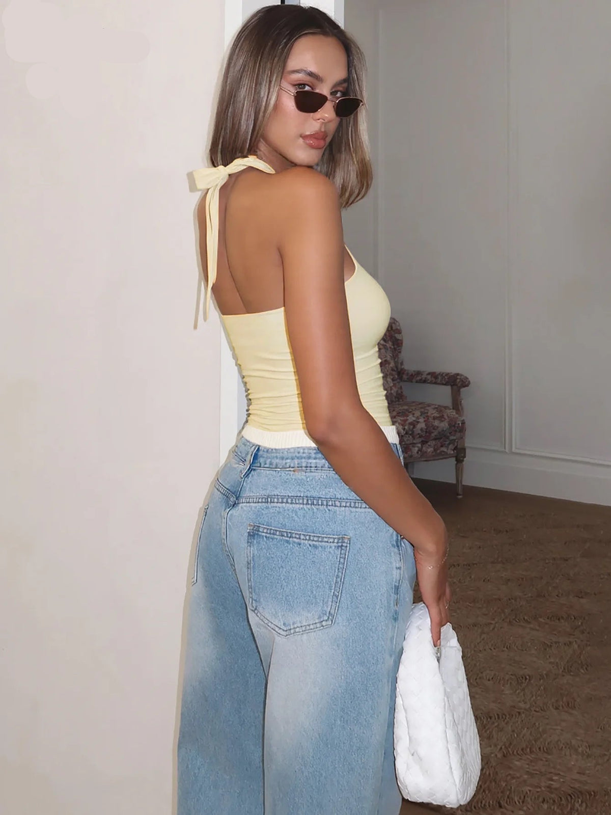 Nadia – Neckholder Rückenfreies Bandage-Croptop