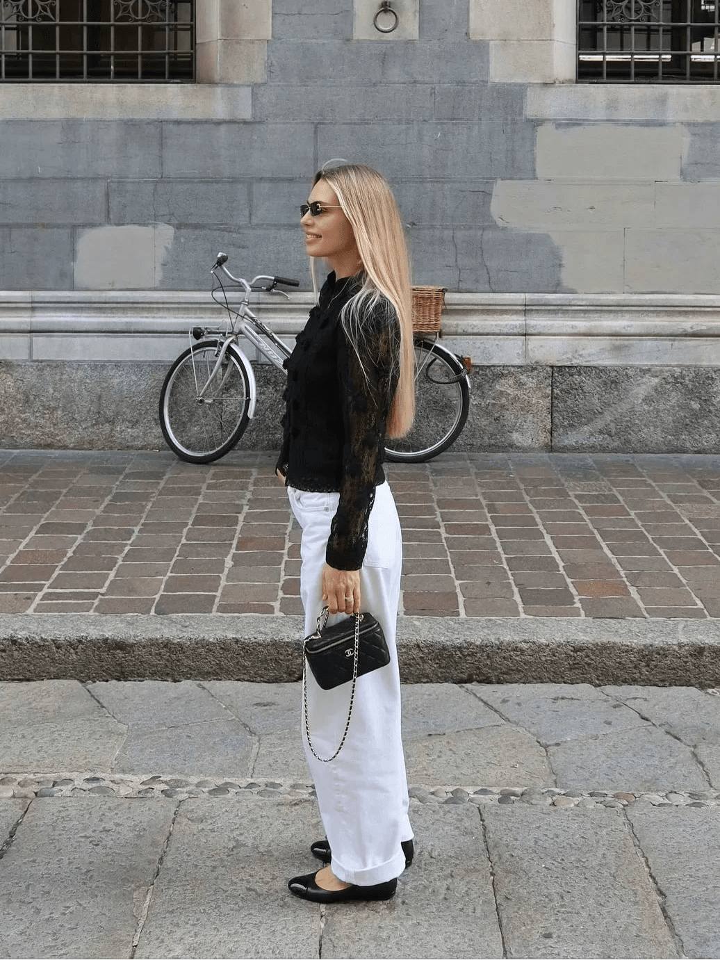 Nikki – Bluse mit Puffärmeln und Spitze