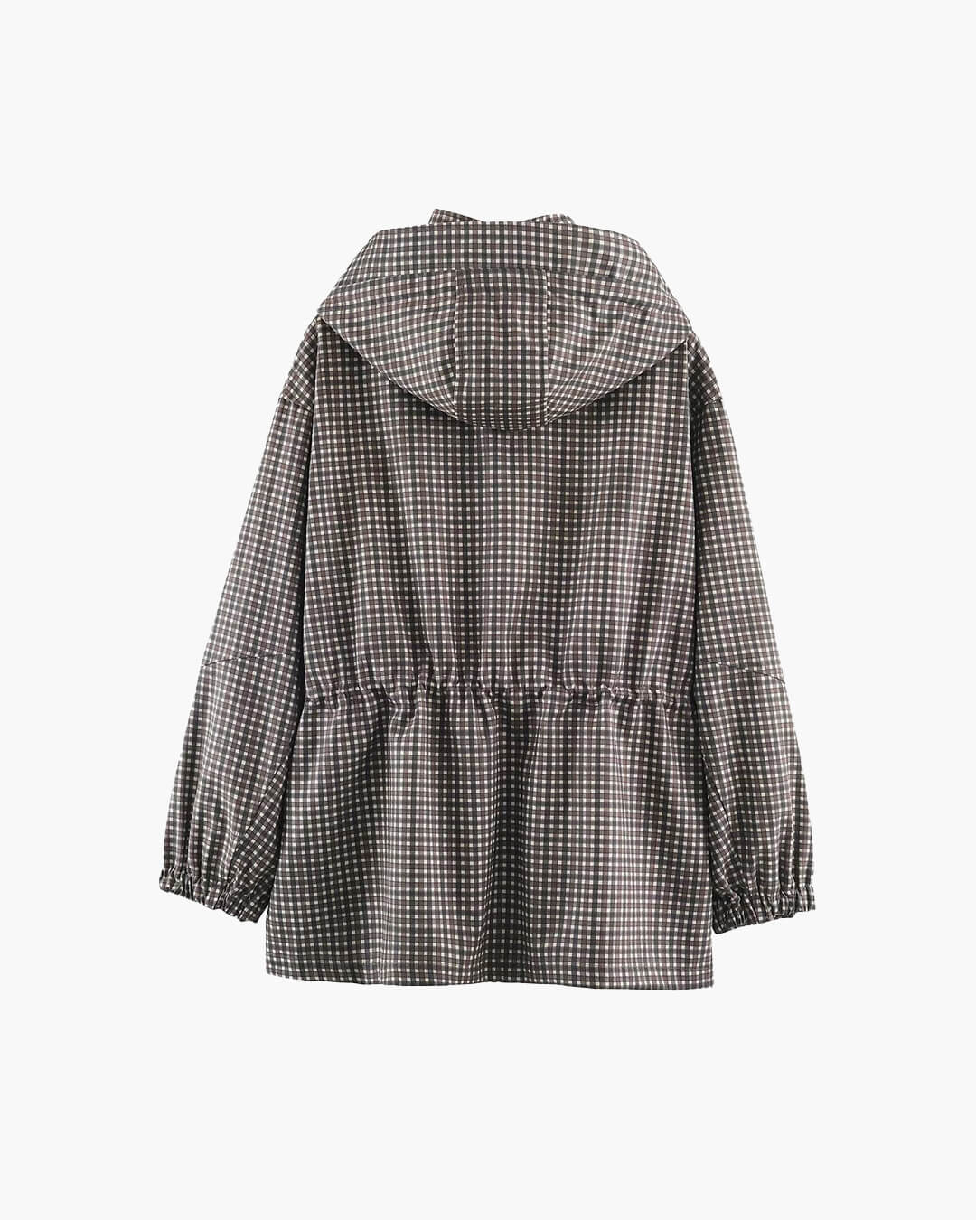 OLANE Plaid Hooded Windbreaker Jacket SWomen's Coats & Jackets