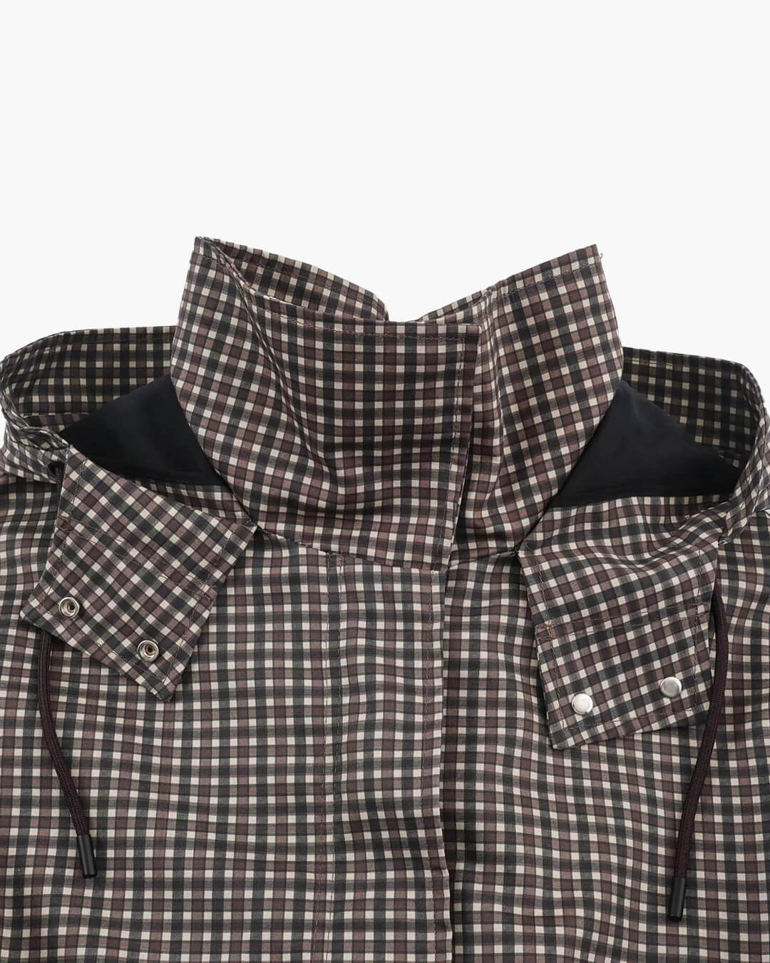 OLANE Plaid Hooded Windbreaker Jacket SWomen's Coats & Jackets
