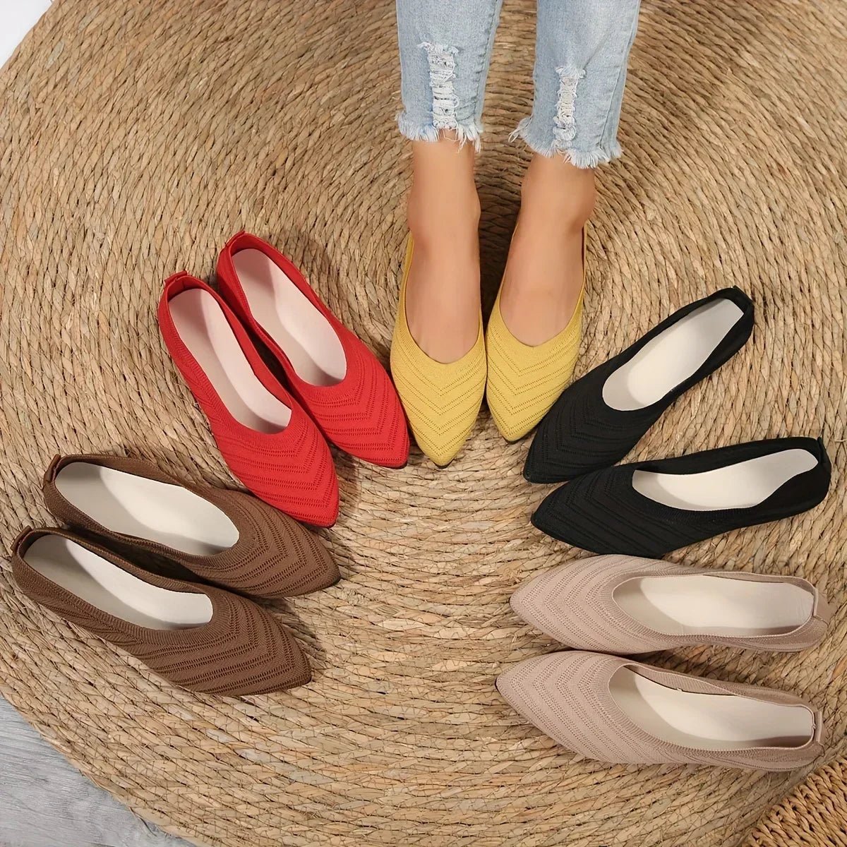 Denise – spitze Strick-Ballerinas